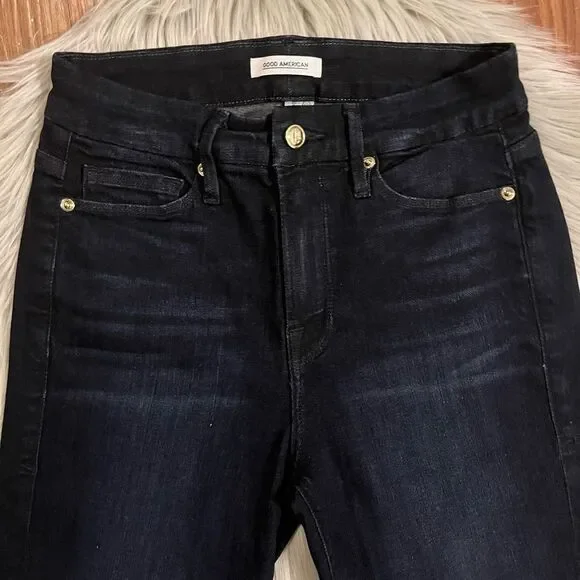 Good American Dark Blue Denim Jeans - Picture 2 of 6